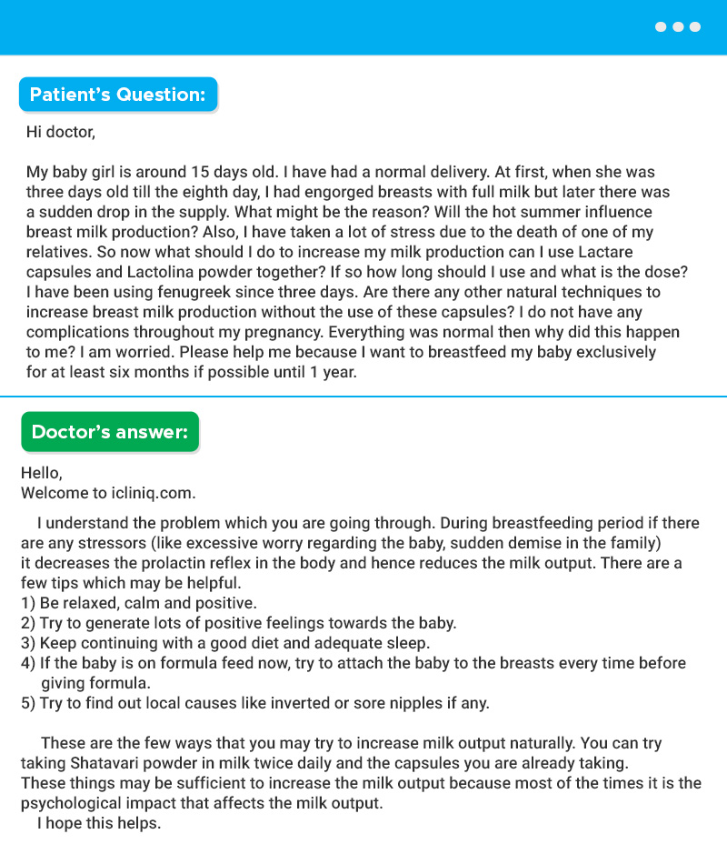 Sample iCliniq Query & Answer